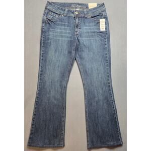 Cato Premium Womens 12‎ Low Rise Bootcut Jean Size 33x30 Dark Wash Curvy NEW